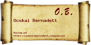 Ocskai Bernadett névjegykártya