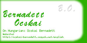 bernadett ocskai business card